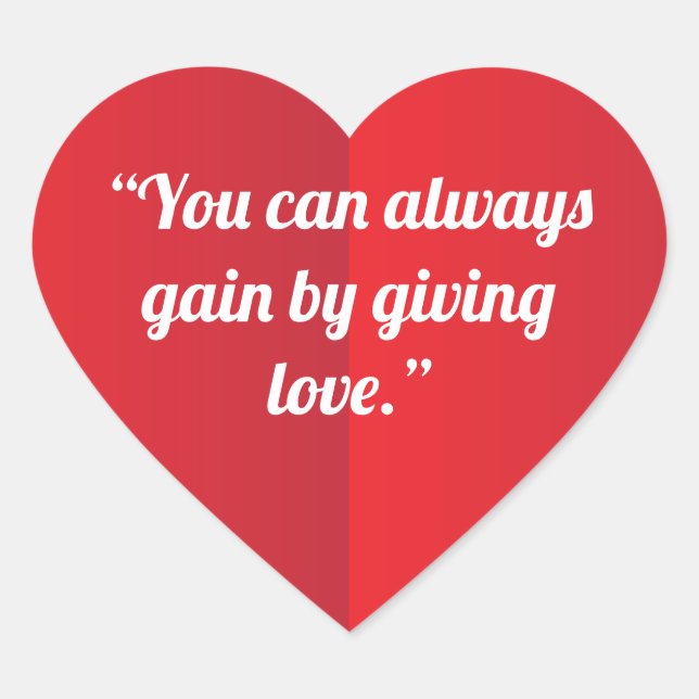 O amor do coração é só para você. Adesivo (Frente)