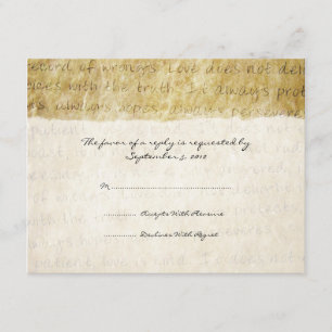 O amor é a RSVP do Casamento vintage do paciente