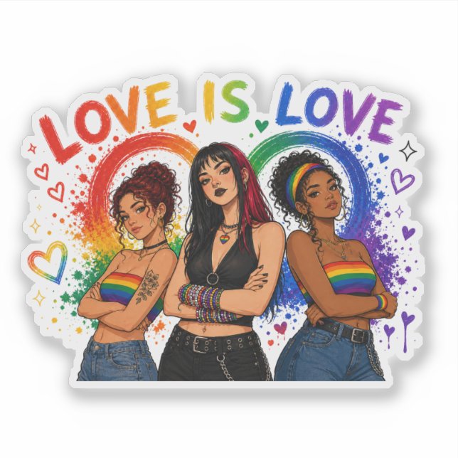 O Amor é Amor Adesivo do Orgulho (Frente)
