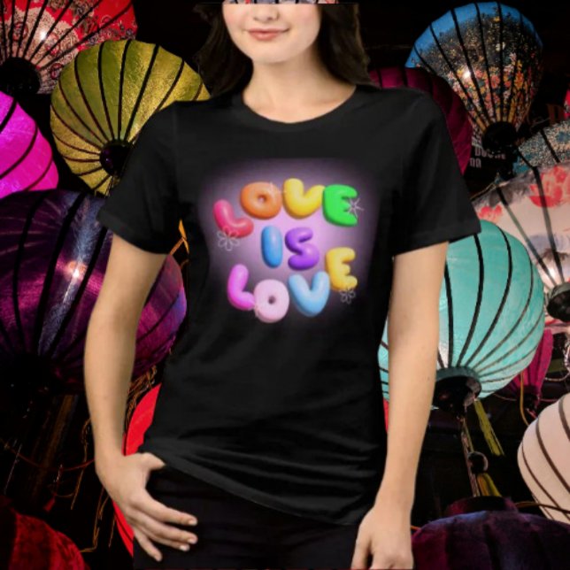 O Amor é Amor Camiseta Arco-íris 3D Pride (Criador carregado)