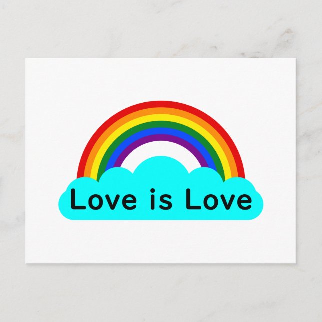 O Amor é Amor - Cartão Postal Arco-íris LGBT (Frente)