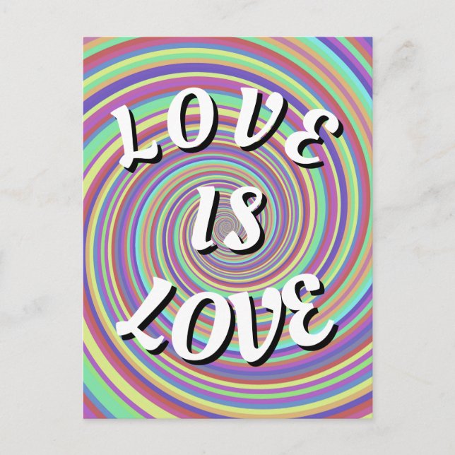 O Amor é Amor Cartão Postal do Orgulho (Frente)