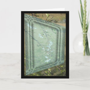 O amor é~ Cartão de Aniversário da Flor de Cerejei