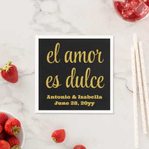O amor é doce guardanapo de papel para recepção de