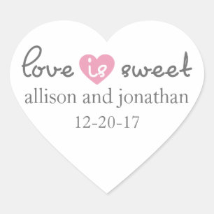 O amor é etiquetas modernas doces do coração