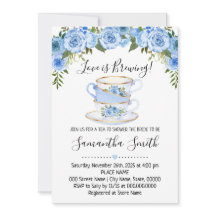 O amor é fazer chá chá de panela convite azul