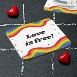 "O Amor é Livre: Porta-Copos Arco-Íris Orgulho"