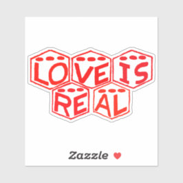 O amor é o adesivo do logotipo Dice Real