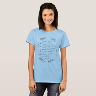 O amor é o amor paciente é uma camiseta gentil