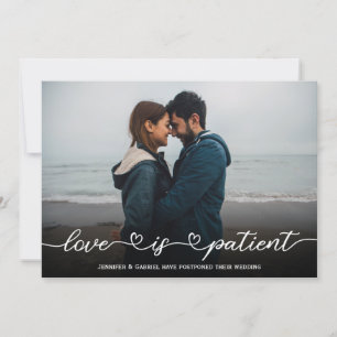 O amor é o Cartão com fotos de casamento adiado pe