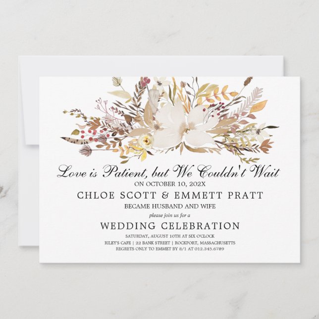 O amor é o convite para o anúncio de casamento do  (Frente)