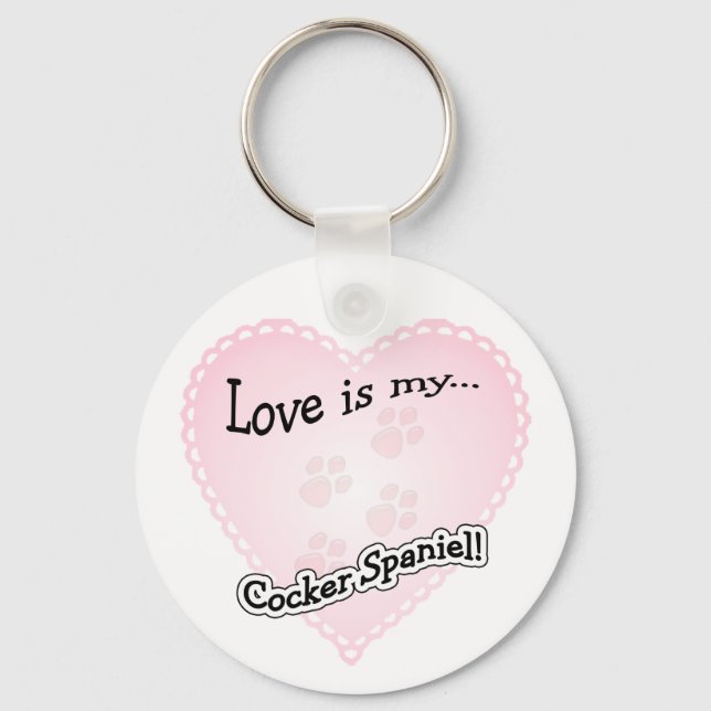 O amor é o meu Chaveiro de Cocker Spaniel (Frente)