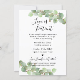 O Amor é Paciente Anúncio de Casamento Adiado