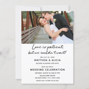O amor é paciente Anúncio de Casamento Recepção