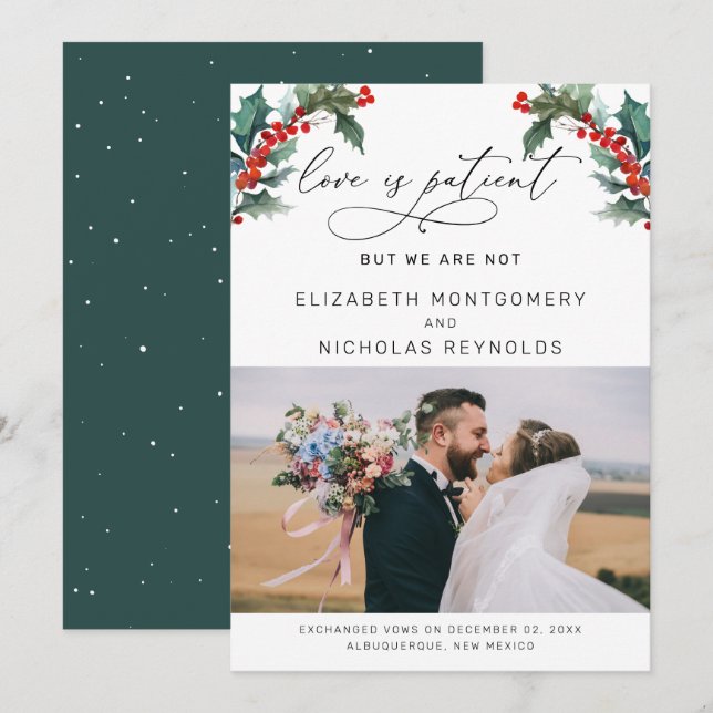 O Amor é Paciente Nós Não Somos | Anúncio de Casam (Frente/Verso)