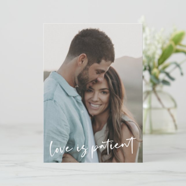O Amor é Paciente Novo Cartão de Foto de Data de C (Em pé/Frente)