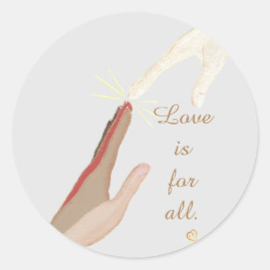 O amor é para todos os adesivos de mãos universa