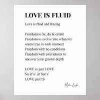 O amor é poema fluido poesia wall art poster