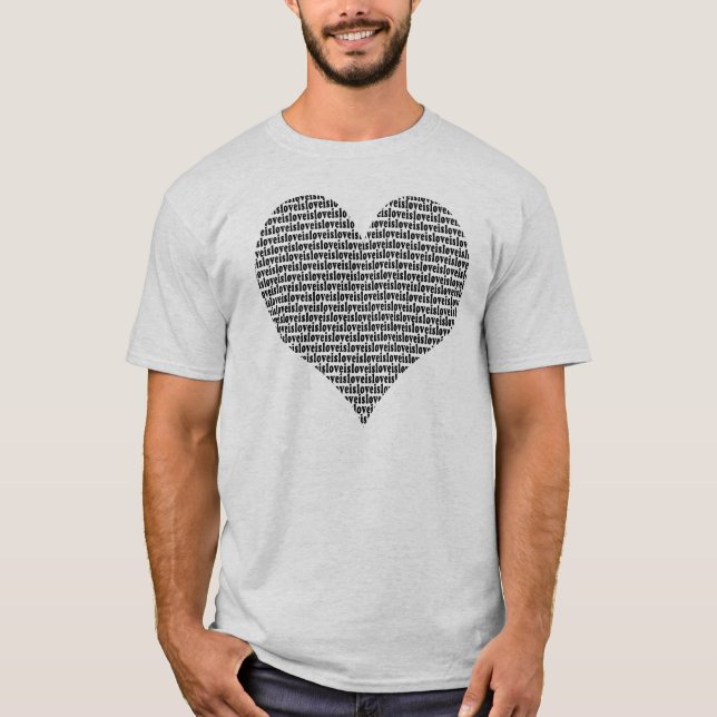 O amor é t-shirt do coração do amor (Frente)