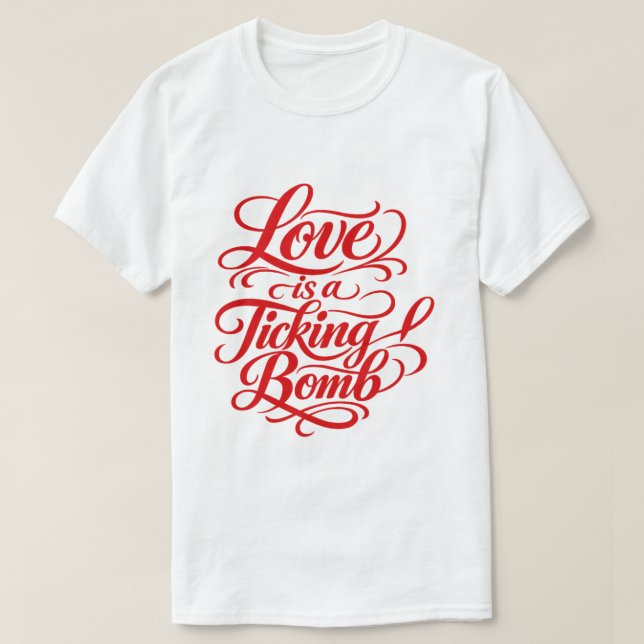 O Amor é uma Bomba Relógio – Camiseta D de Caligra (Frente do Design)