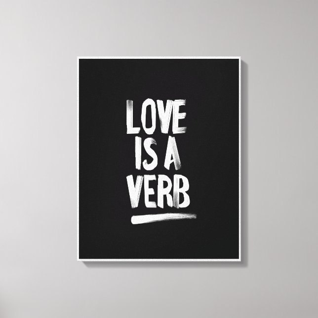 O Amor É Uma Impressão De Arte Canvas Verbo (Frente)
