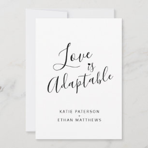 O amor é uma mudança adaptável para o convite ao v