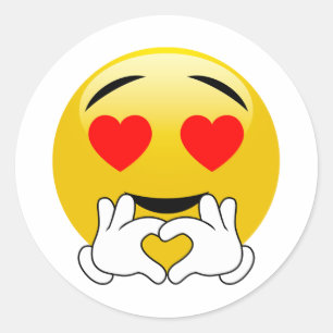 O amor entrega etiquetas de Emoji do coração