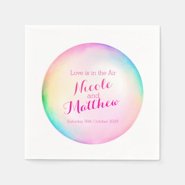 O amor está na bolha de ar guardanapos personaliza (Frente)