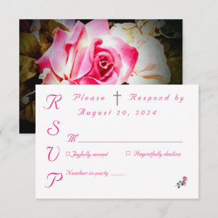 O amor está na placa RSVP de Foto/Rosa de Casament