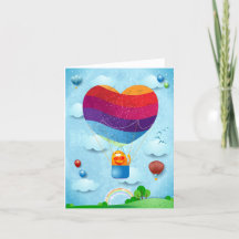 O amor está no cartão de feriado aéreo