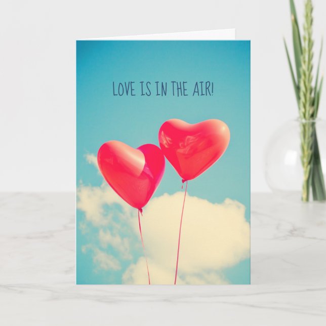 O Amor Está No Cartão De Saudação Dos Balões Do Co (Frente)