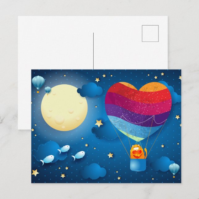 O amor está no cartão postal aéreo (Frente/Verso)