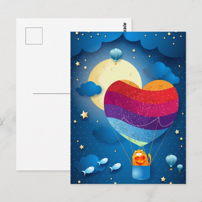 O amor está no cartão postal aéreo (Frente/Verso)