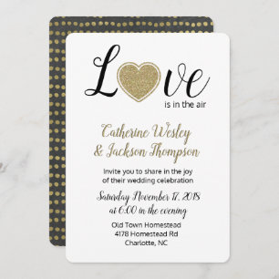 O amor está no Convite de Casamento Aéreo