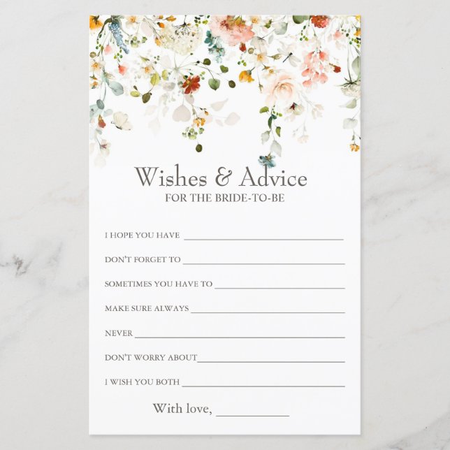 O amor está no jogo de Chás de Bloom e Conselhos (Frente)