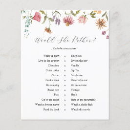 O amor está no jogo de flores silvestres. Ela iria