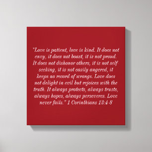 O "amor nunca falha" as canvas 12 X12