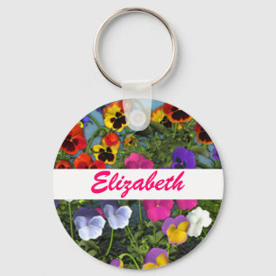 O amor perfeito personalizado floresce o chaveiro