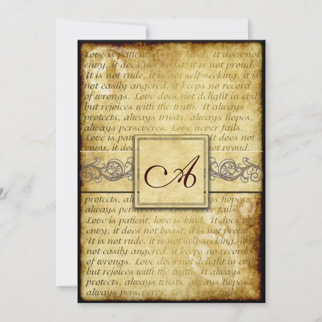 O amor rústico é convites pacientes do casamento (Frente)