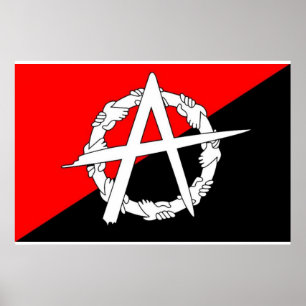 O anarquista entrega o poster da bandeira
