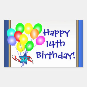 O aniversário colorido Balloons etiquetas