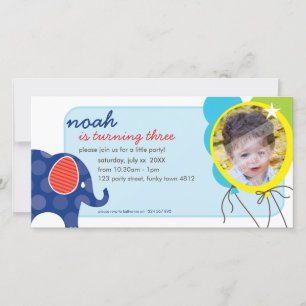 O ANIVERSÁRIO CONVIDA CARTÕES DE FOTOS:: elefant