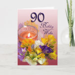 O aniversário do 90 dos Freesias deseja o cartão<br><div class="desc">Um cartão simples mas elegante comemorar um aniversário do 90. Eu estou feliz personalizar alguns de meus cartões para você e criar grupos de cartões e convites para sua ocasião especial.</div>