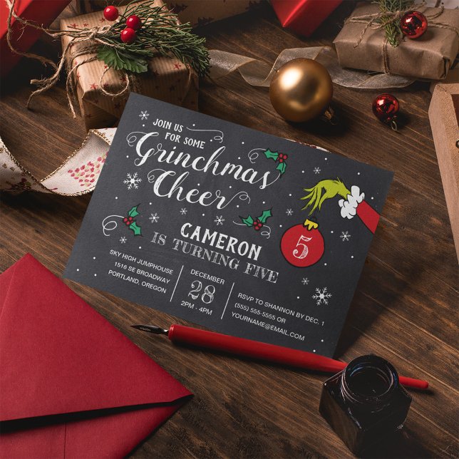 O Aniversário do Grinch no Quadro Negro (Criador carregado)
