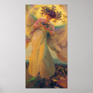 O anjo do poster dos pássaros