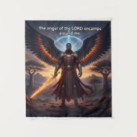 'O Anjo do SENHOR acampa ao meu redor' Tapeçaria