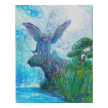 O anjo nubla-se a Lua cheia azul do lobo