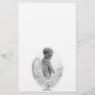O anjo rasga artigos de papelaria