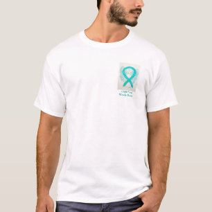 O Anjo Teal Ribbon Causa Camisas Personalizadas De