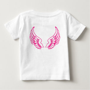 O anjo voa o t-shirt do rosa de bebê